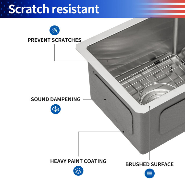 15'' Stainless Steel Undermount Single Bowl Kitchen Sink