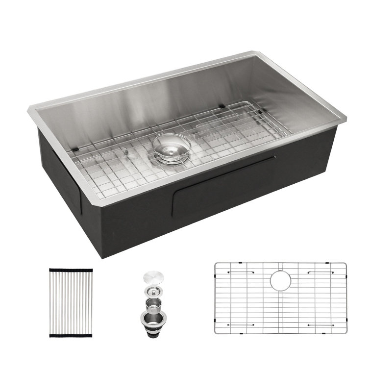 33'' Stainless Steel Undermount Single Bowl Kitchen Sink