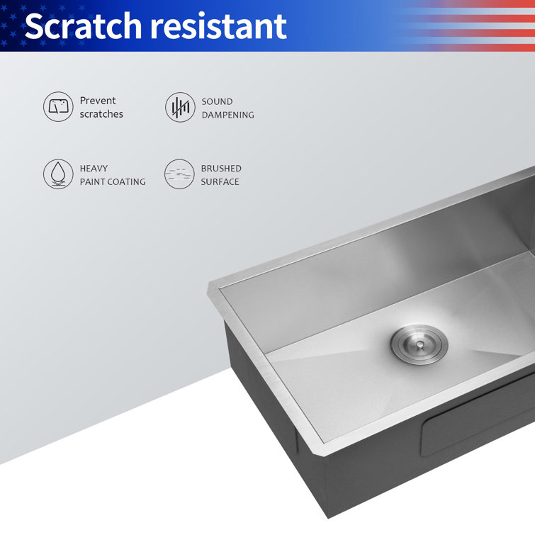 33'' Stainless Steel Undermount Single Bowl Kitchen Sink