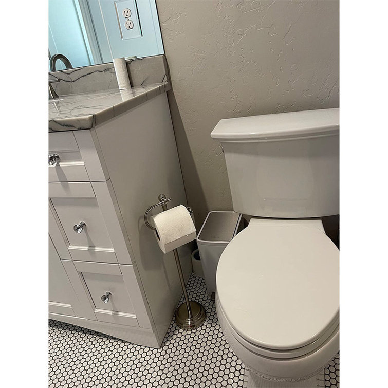 Black Metal Free Standing Toilet Paper Holder