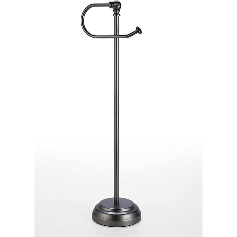 Black Metal Free Standing Toilet Paper Holder