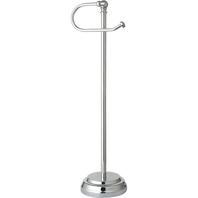 Chrome Free Standing Toilet Paper Roll Holder Stand