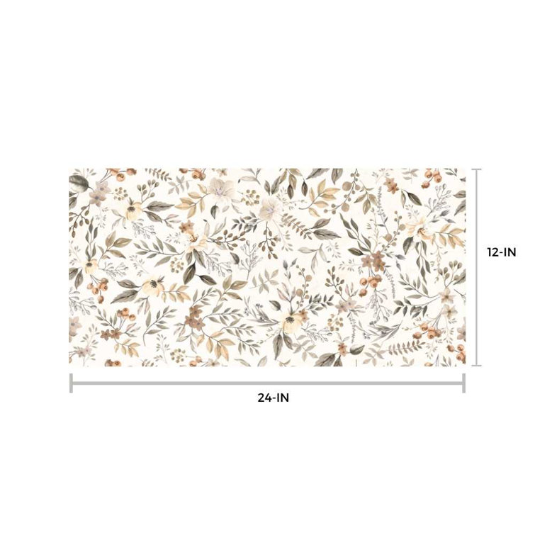 Autumn Floral Glossy Porcelain 24" x 48" Wall and Floor Tile