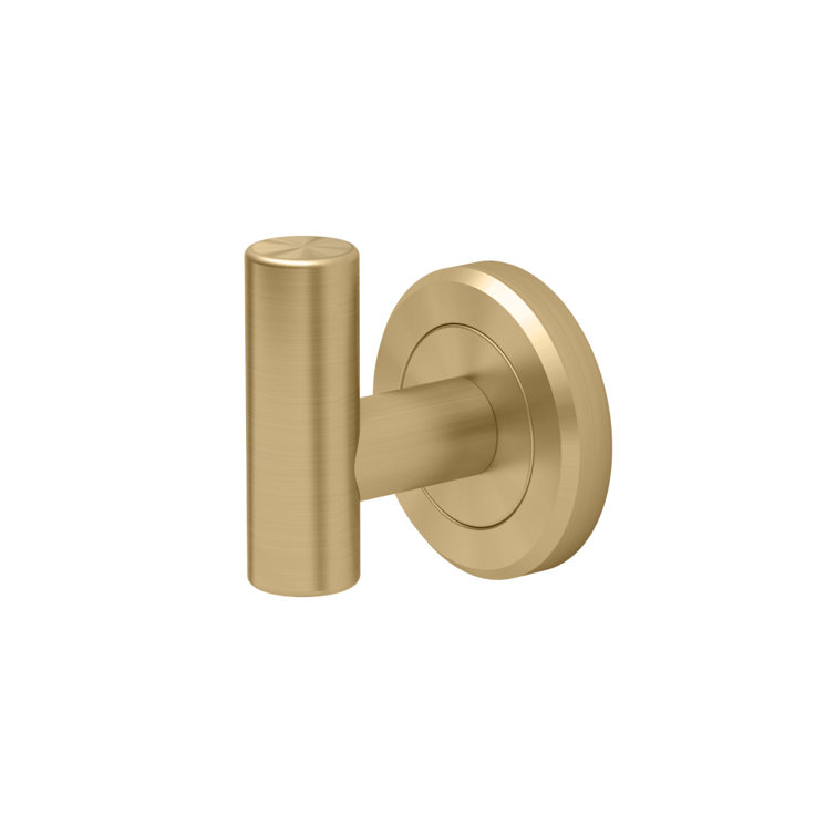 Brushed Brass Minimalist Wall Mounted Single Robe Hook