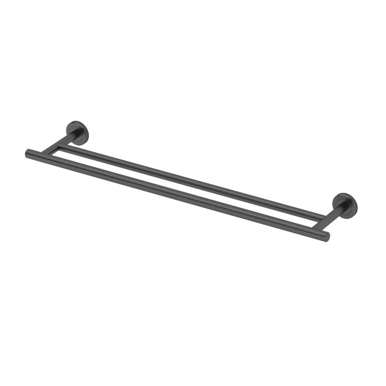 Matte Black 24" Double Wall Mounted Towel Bar