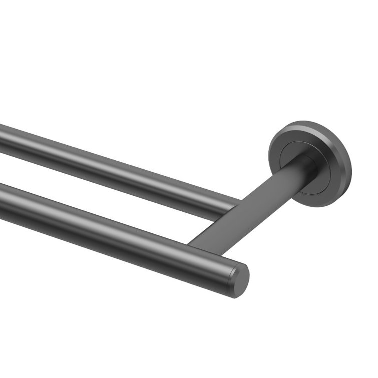 Matte Black 24" Double Wall Mounted Towel Bar