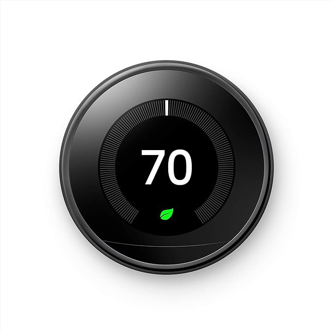 Mirror Black Programmable Wi-Fi Thermostat with Voice Control