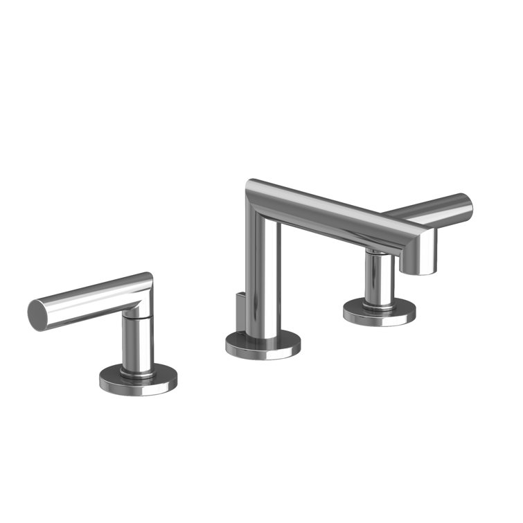 Elegant Polished Chrome Widespread Bathroom Faucet with Brass Handles