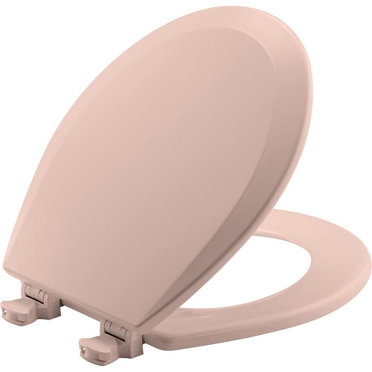 Venetian Pink Round Enameled Wood Toilet Seat