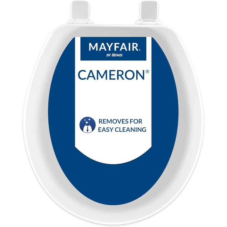 Mayfair Round White Enameled Wood Toilet Seat with Gloss Finish