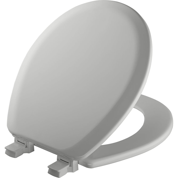 Mayfair Silver Gloss Round Enameled Wood Toilet Seat