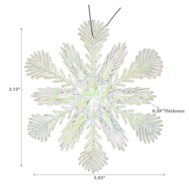 Silver Plastic Snowflake Holiday Ornament Set