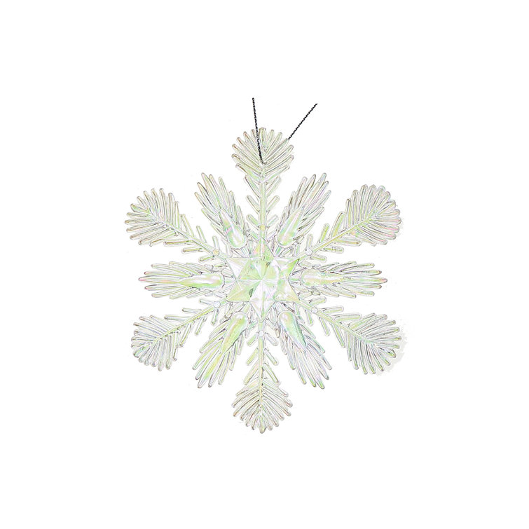 Silver Plastic Snowflake Holiday Ornament Set