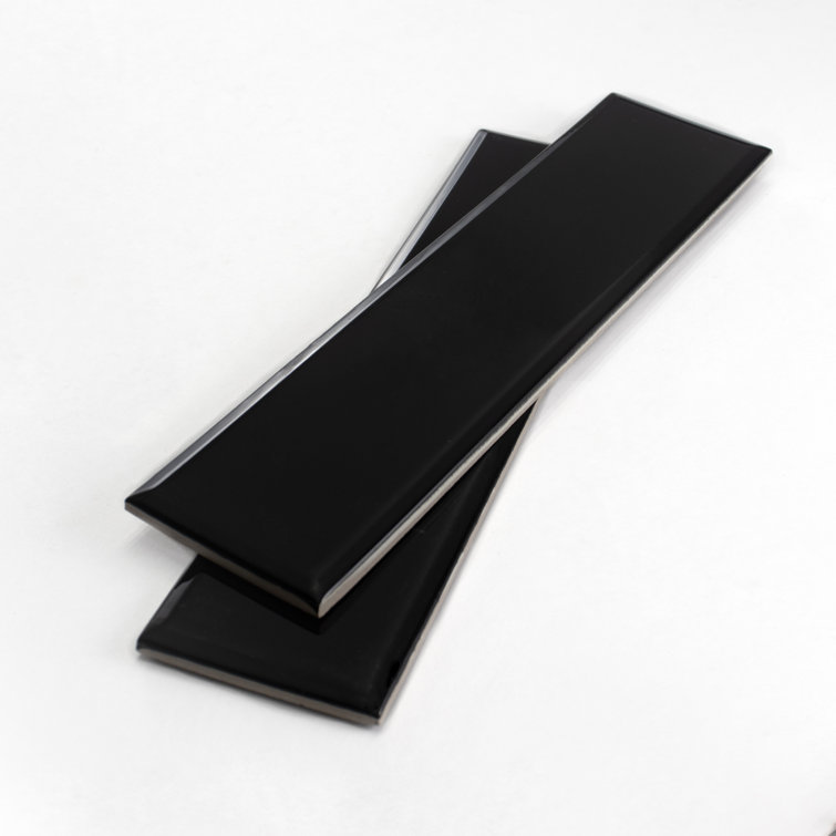 Black Gloss 3x12 Ceramic Subway Wall Tile
