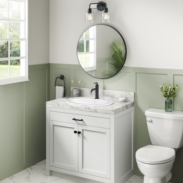 Elavo 22" White Ceramic Oval Drop-In Bathroom Sink