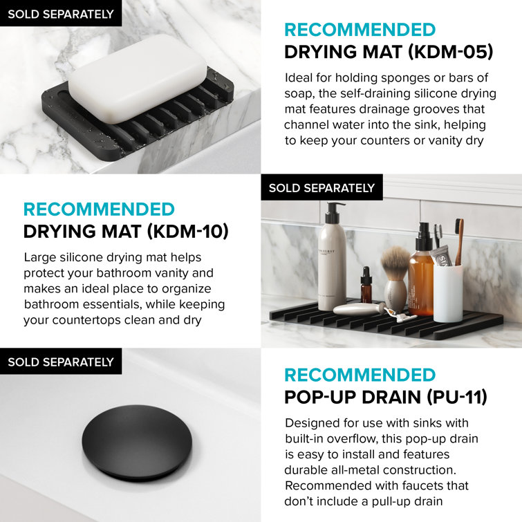 Elavo 22" White Ceramic Oval Drop-In Bathroom Sink