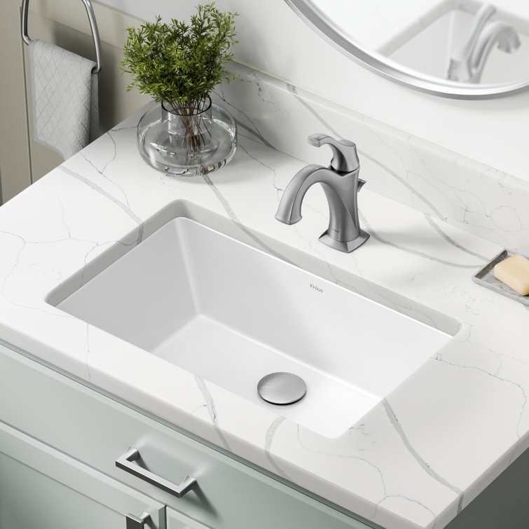Elavo 21-Inch White Rectangular Ceramic Undermount Bathroom Sink