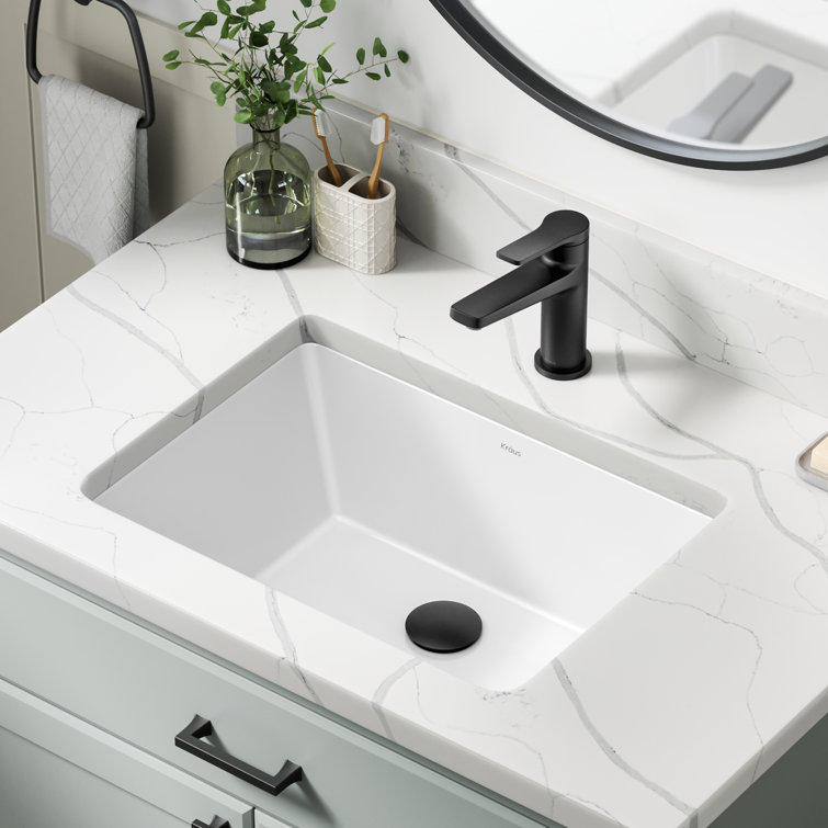Kraus Elavo 20.25" White Ceramic Undermount Bathroom Sink