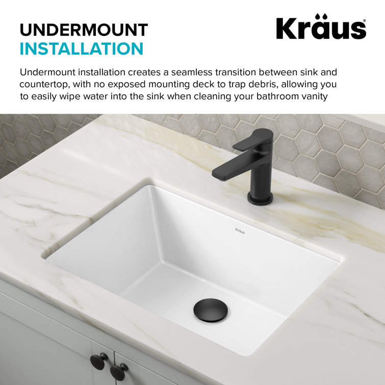 Kraus Elavo 20.25" White Ceramic Undermount Bathroom Sink