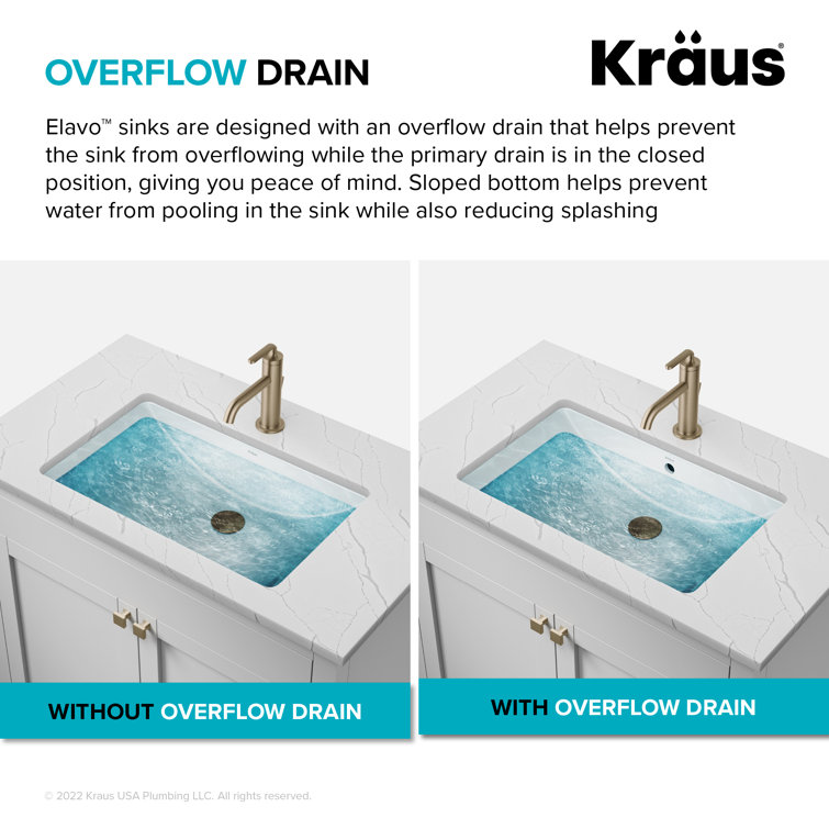 Kraus Elavo 20.25" White Ceramic Undermount Bathroom Sink