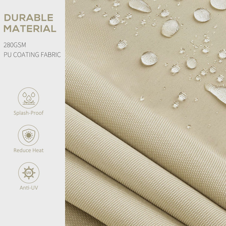 Outsunny Beige 98.5'' Retractable Patio Awning with Manual Crank