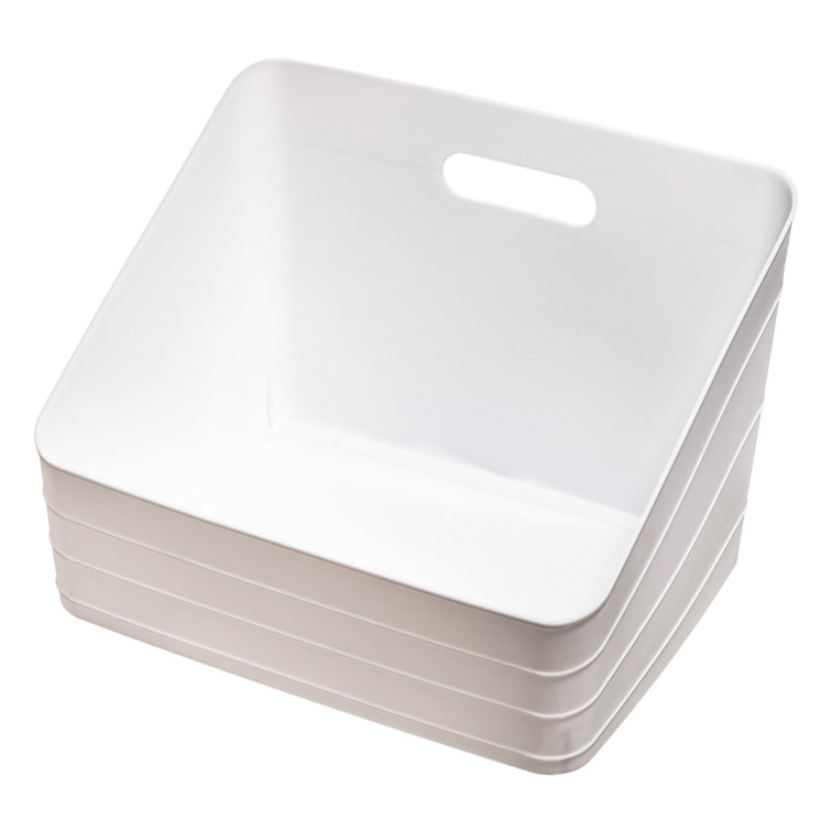 White Polypropylene Open Top Pantry Organizer Bin Set
