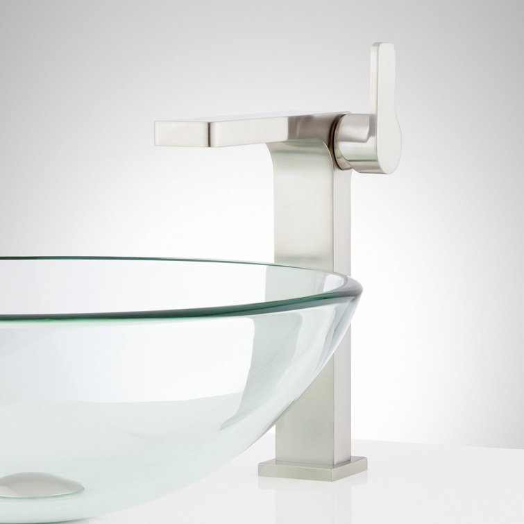 Brushed Nickel Modern Single Hole Vessel Bathroom Faucet