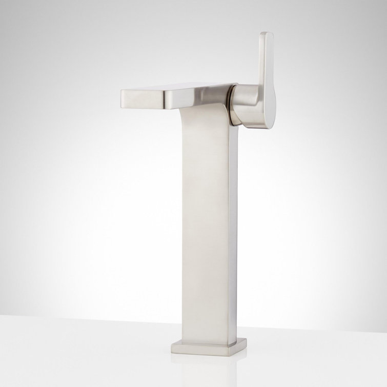 Brushed Nickel Modern Single Hole Vessel Bathroom Faucet