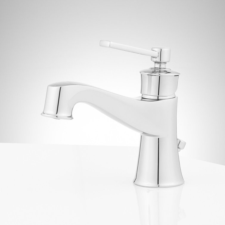 Chrome Single Hole Bathroom Faucet with Pop-Up Drain Assembly