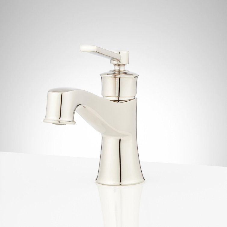 Polished Nickel Single Hole Bathroom Faucet with Pop-Up Drain