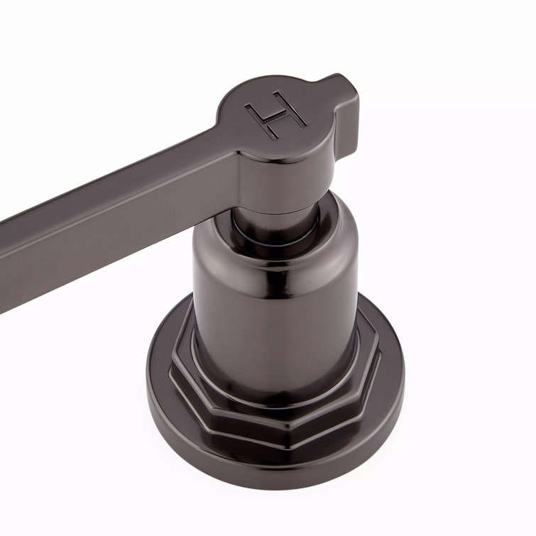 Greyfield 1.2 GPM Widespread Bathroom Faucet with Metal Lever Handles and Pop-Up Drain Assembly