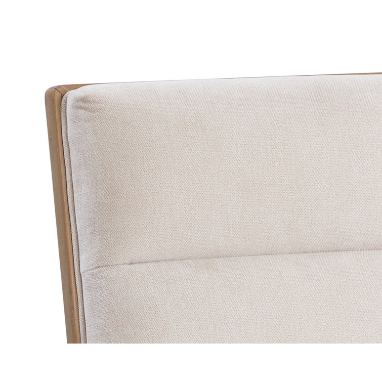 Black and Oak Wood Side Chair with Muslin Upholstery