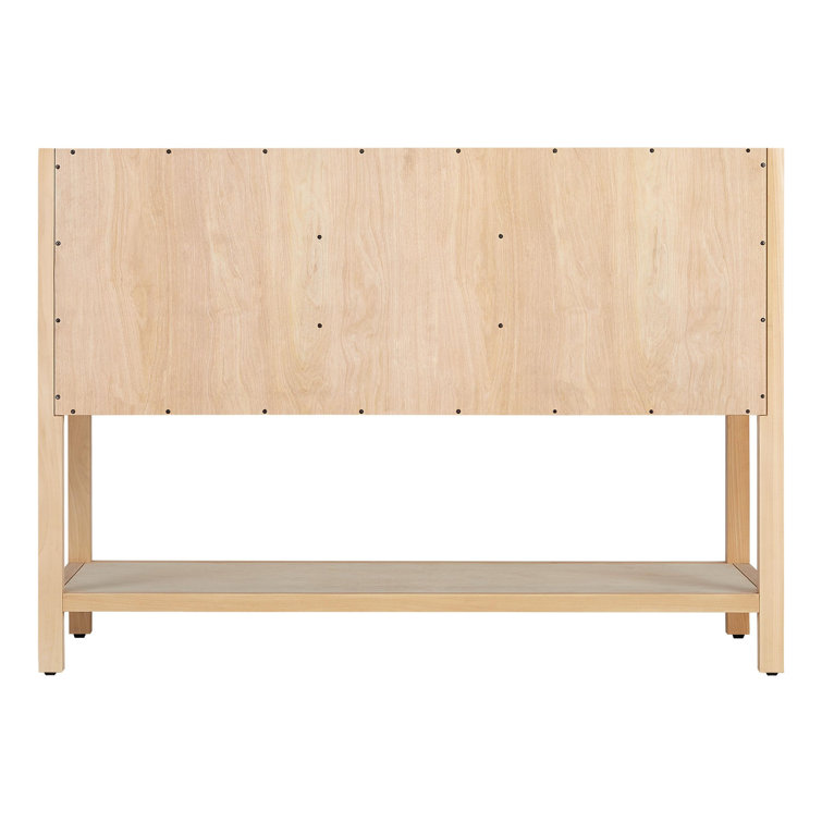 48" Light Wood Single Bathroom Vanity with Carrara Marble Top