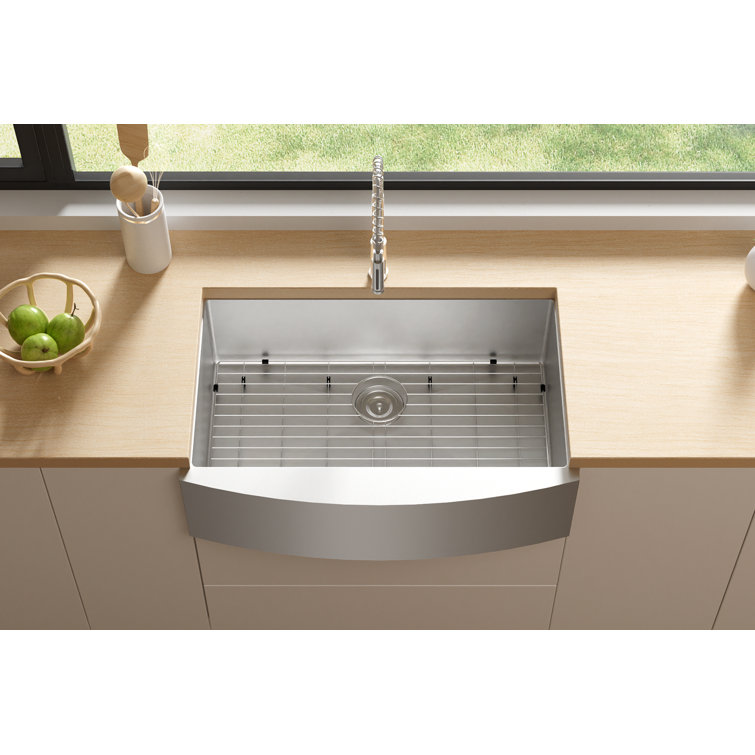 33'' Stainless Steel Farmhouse Drop-In Single Bowl Kitchen Sink