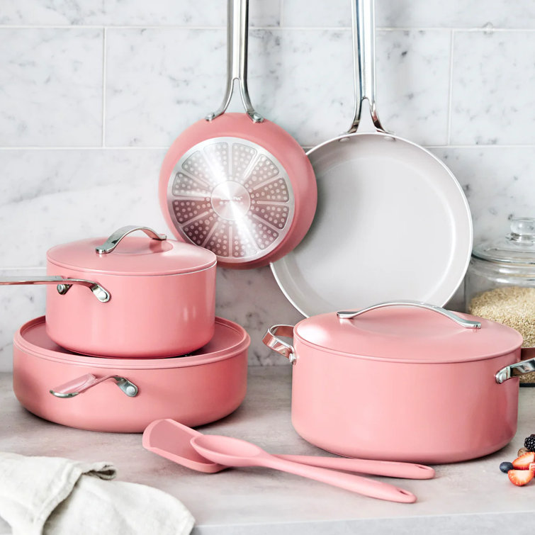 Coral 10-Piece Nonstick Aluminum Cookware Set with Stainless Steel Handles