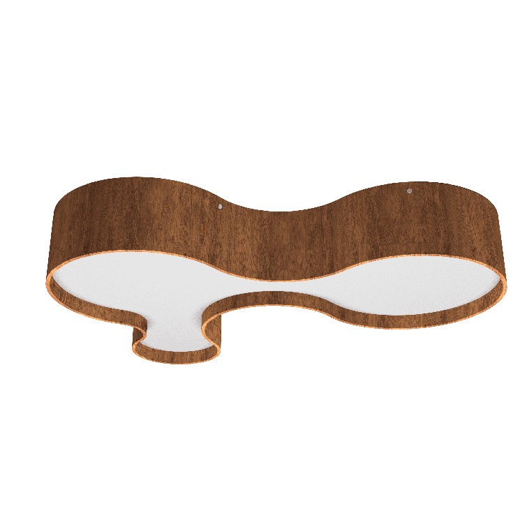 Imbuia Wood 46.8" LED Contemporary Flush Mount Ceiling Light