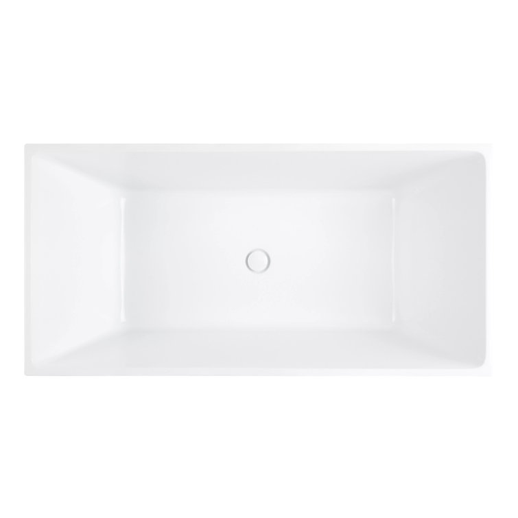 Hibiscus 59" White Acrylic Rectangular Freestanding Soaking Tub