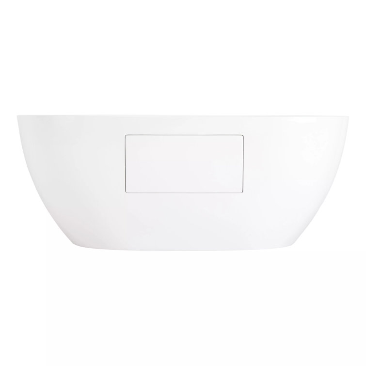 Hibiscus 67" White Acrylic Oval Freestanding Soaking Tub
