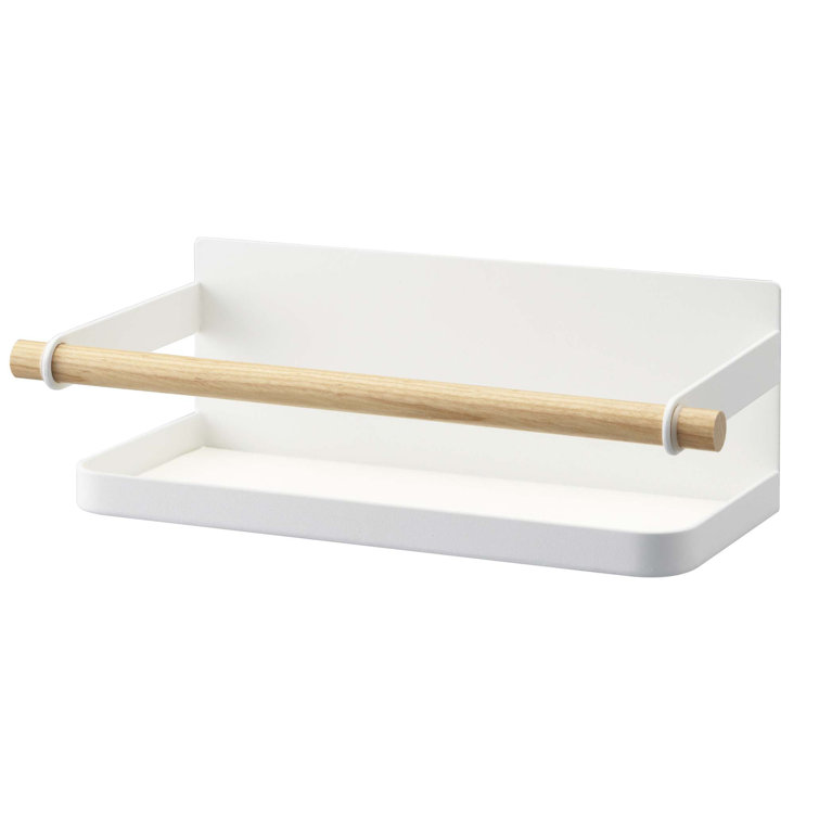 White Magnetic Wall-Mounted Wooden Spice Rack