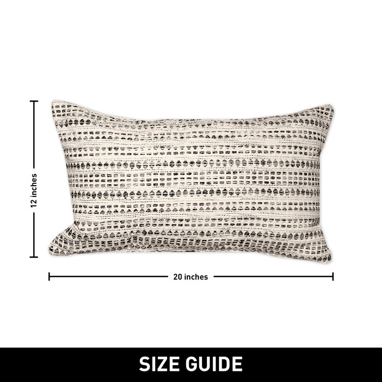 Off-White and Black Striped Cotton Blend Rectangular Pillow Set