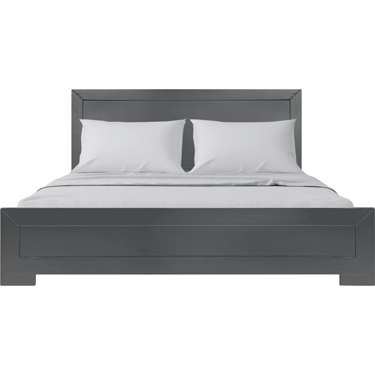 Oxford Charcoal Queen Size Upholstered Wood Platform Bed