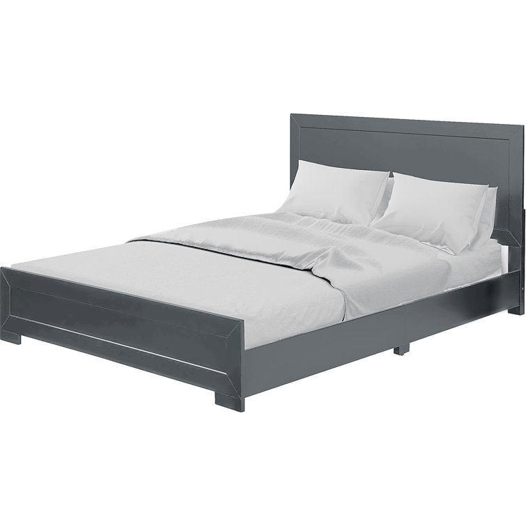 Oxford Charcoal Queen Size Upholstered Wood Platform Bed