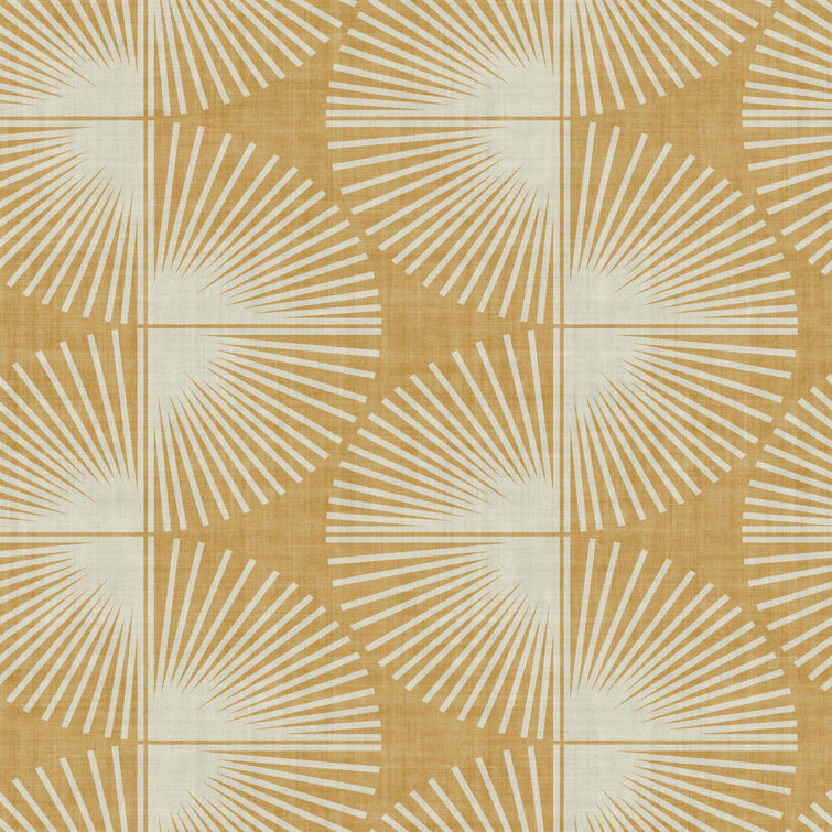 Turmeric Yellow and Cream Geometric Peel and Stick Wallpaper