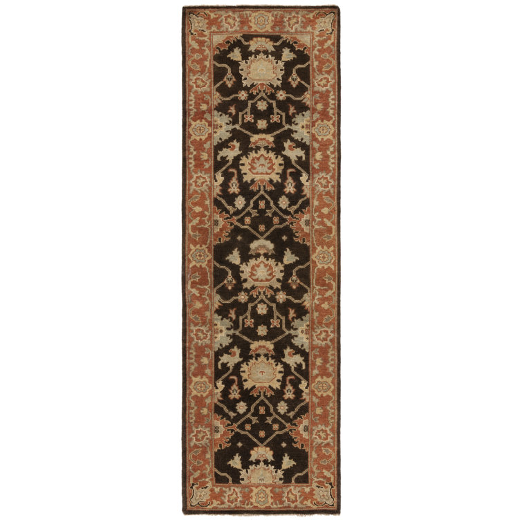 Oushak Hand-Knotted Wool Oriental Runner Rug