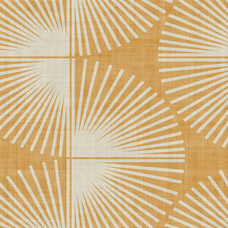 Turmeric Yellow and Cream Geometric Peel and Stick Wallpaper