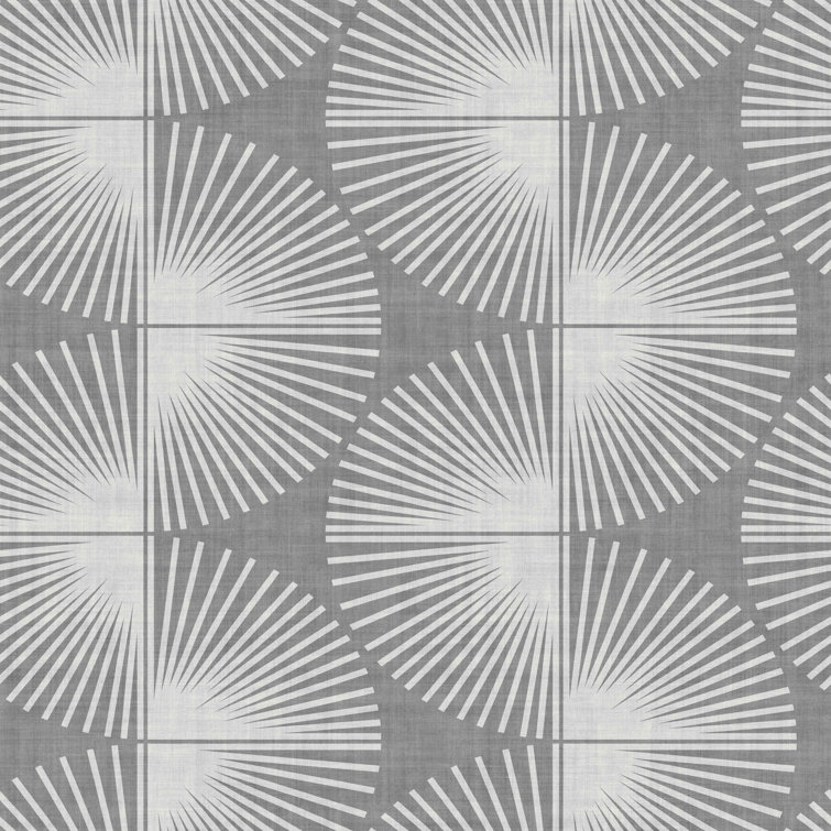 Gray and Ivory Geometric Peel and Stick Wallpaper