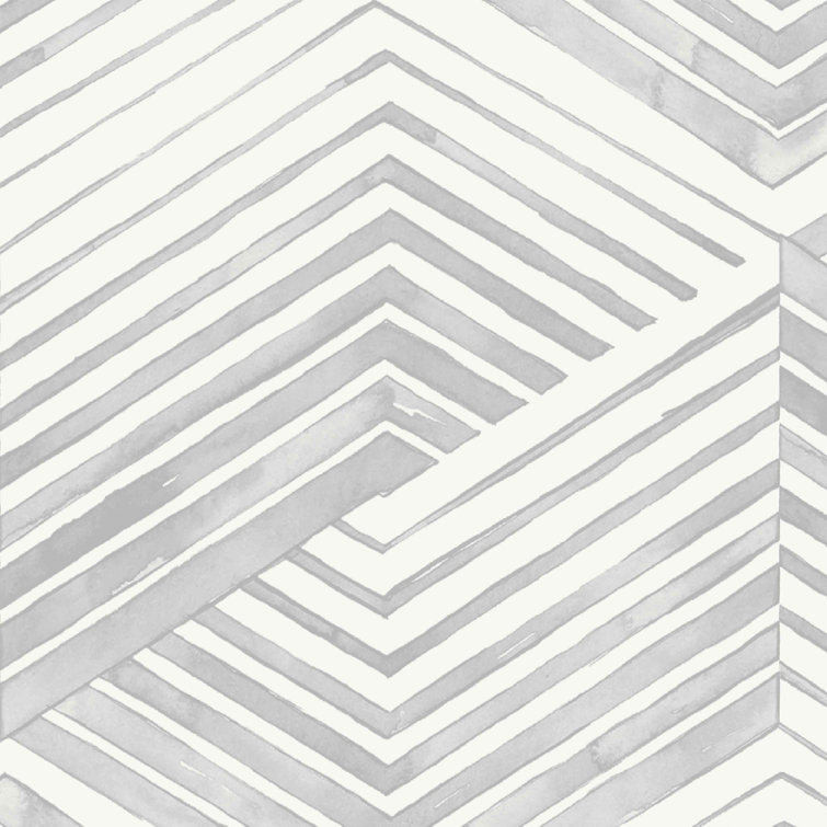 Gray and Ivory Geometric 3D Peel and Stick Wallpaper