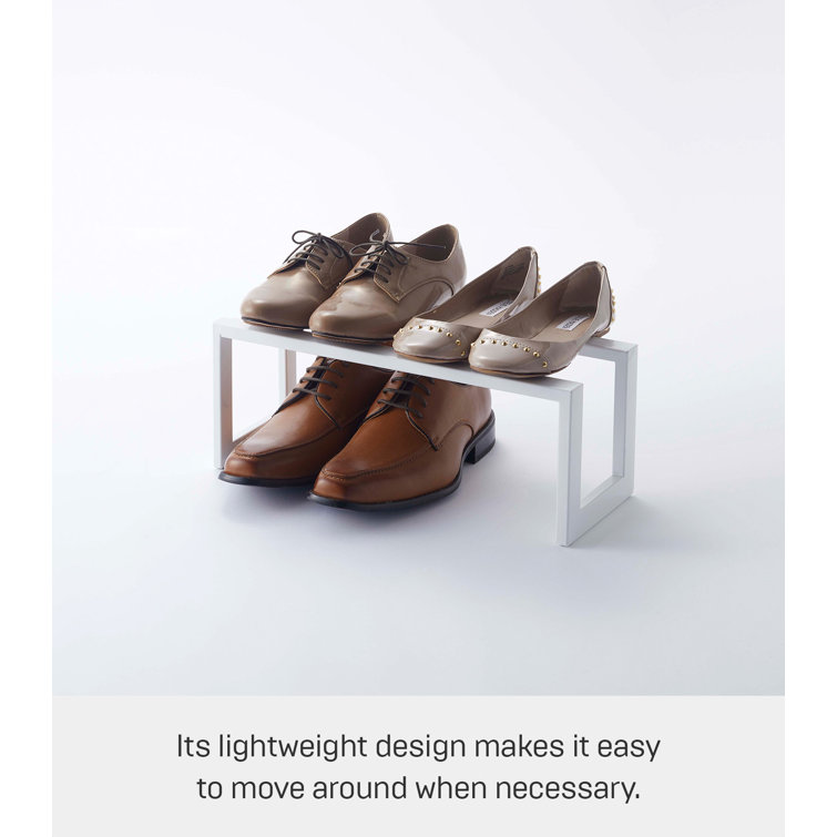 White Adjustable Stackable Metal Shoe Rack
