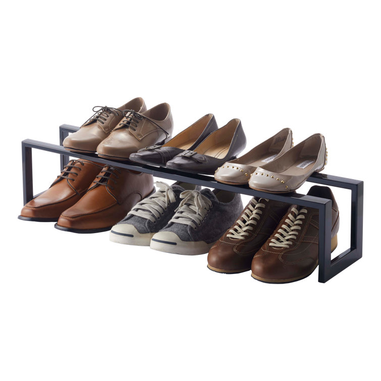 Black Adjustable Stackable Metal Shoe Rack