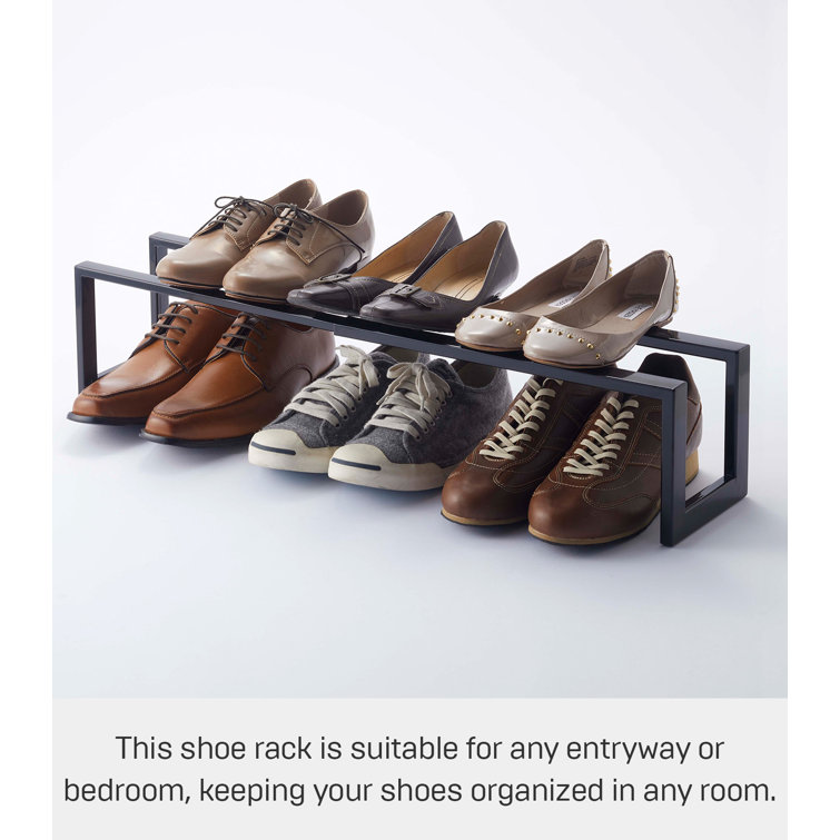 Black Adjustable Stackable Metal Shoe Rack